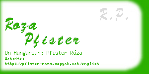 roza pfister business card