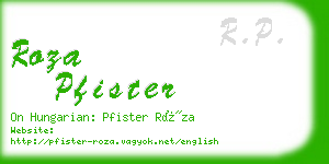 roza pfister business card